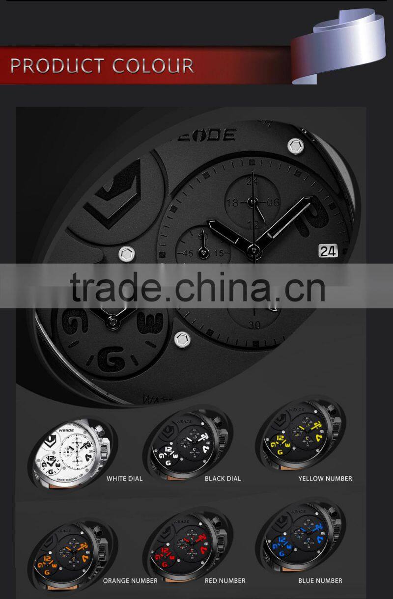 Stainless Steel Back Watch Case 316L Genuine Leather Strap Luxury Watches WEIDE WG93002 Alibaba Express