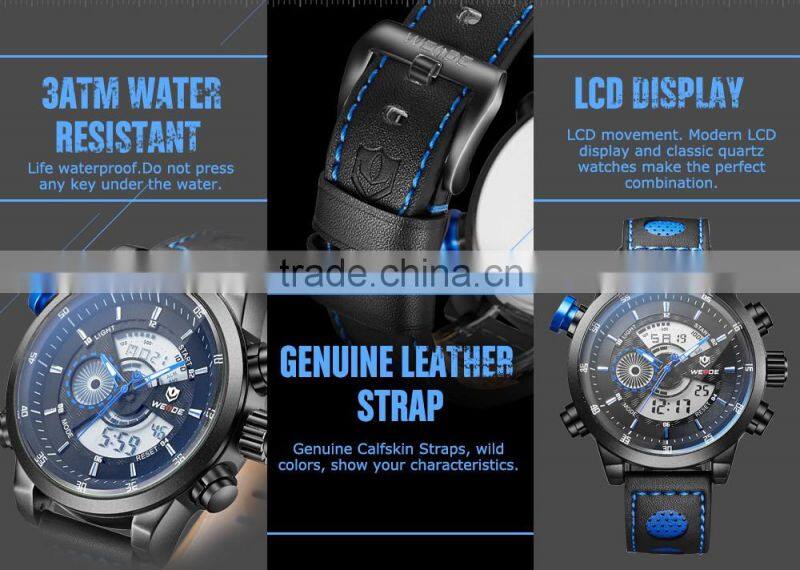 Weide quartz stainless steel watch water resistant watches made in china men's watches