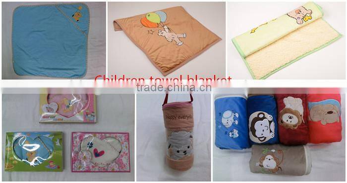 elegant patterns of Cartoon animal embroidered kids coral fleece baby & infant blanket