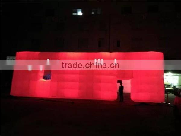 giant inflatable building/ inflatable lighting house with transparent door