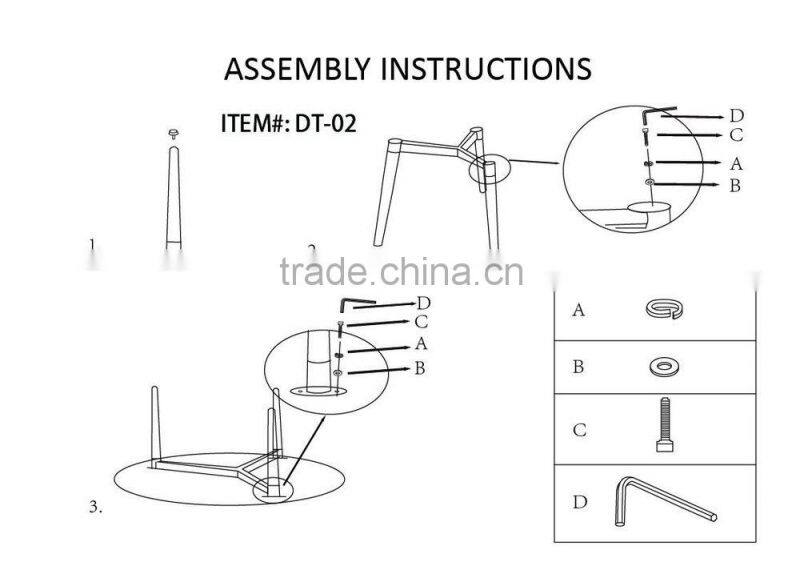 MDF top round table with wood legs cheap dining table