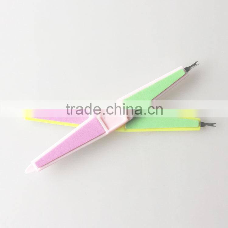 Free sample new style custom triangle printed 6 way nail polish buffer plastic disposable nail buffer nail file supplier
