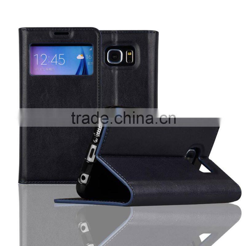 C&T Pure Window Wallet Leather Flip Folio Magnetic Skin Tpu Case Cover Card Slots for Samsung Galaxy S7