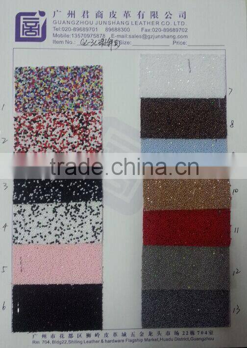 Fabric backing PU glitter for lady shoes