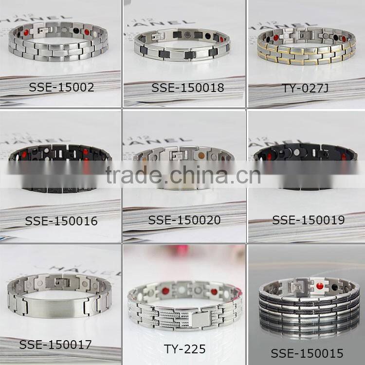 Wholesale China 316l stainless steel metal friendship health bio magnetic pure energy bracelet