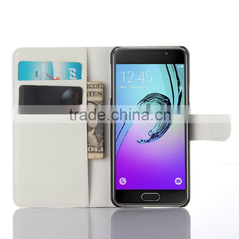 Factory Price Lichee Leather Pouch Wallet Case Folio Stand Cover for Samsung GALAXY A3 A310