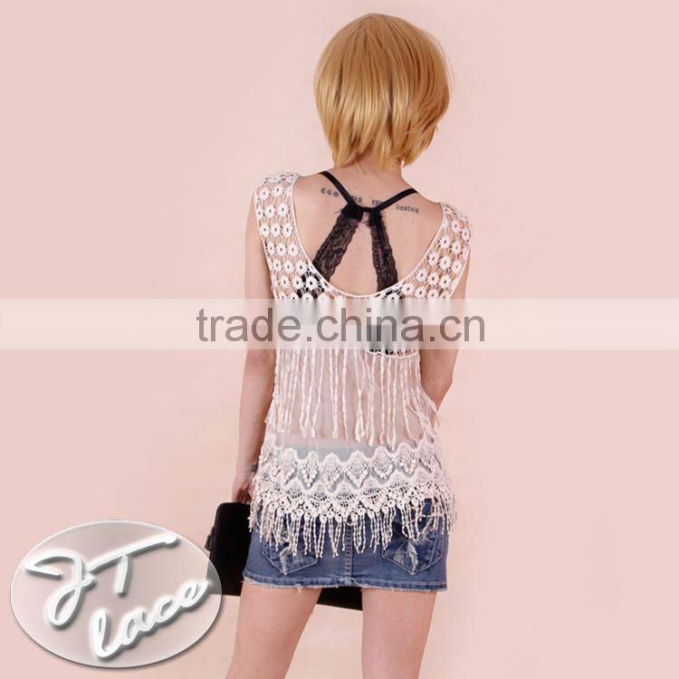 HOT Fashion New Design Women Lace Dress with Macrame Mesh