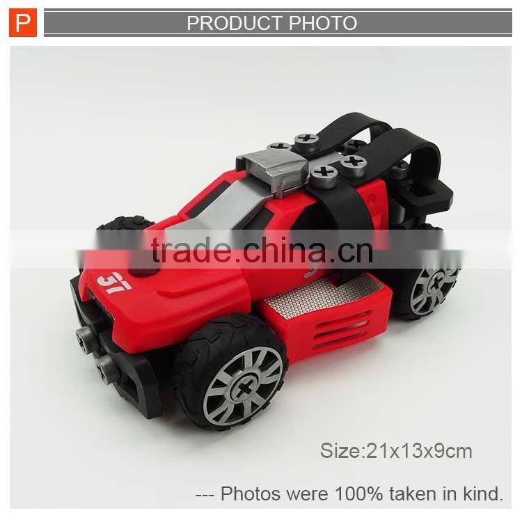 Cool intelligent diy toy self-assemble block rescue truck for kids