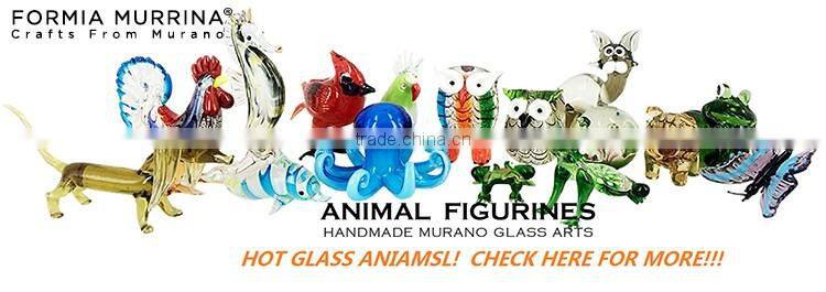 8cm glass animals collections amber peacock wholesale