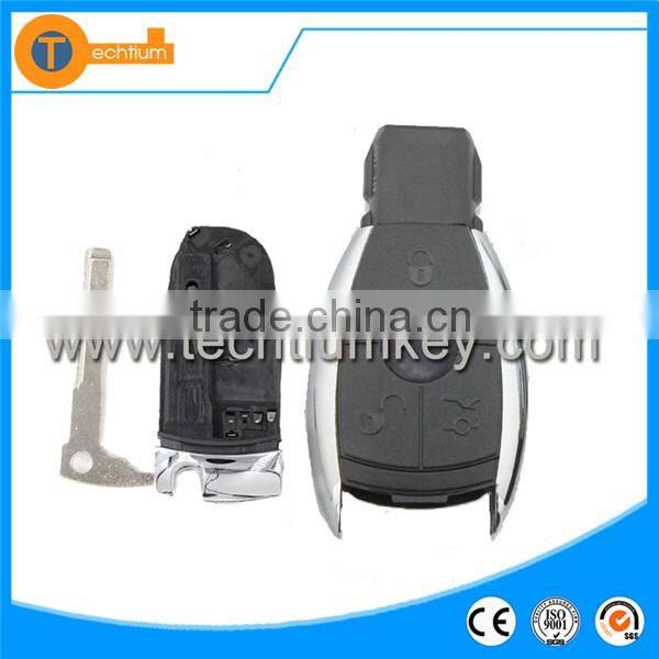 3 button smart metal remote key blank case shell with mechanical blade battery clamp for Mercedes Benz S350 S500 S55 S600 AMG