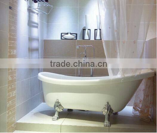 free standing red acrylic bathtub for Europe market passed ISO9001