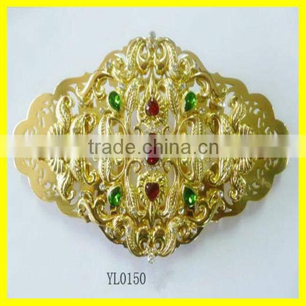 Laste design silver metal waist belt buckles wholesale with crystal stone