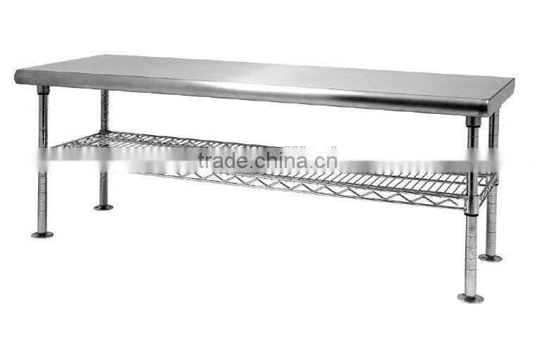 commercial furniture hospital use stainless steel work bench/work table/gowning bench