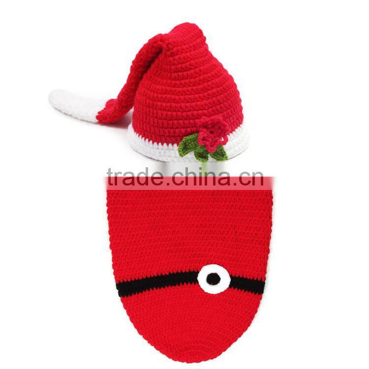2015 latest Christmas outfit crochet baby photography props