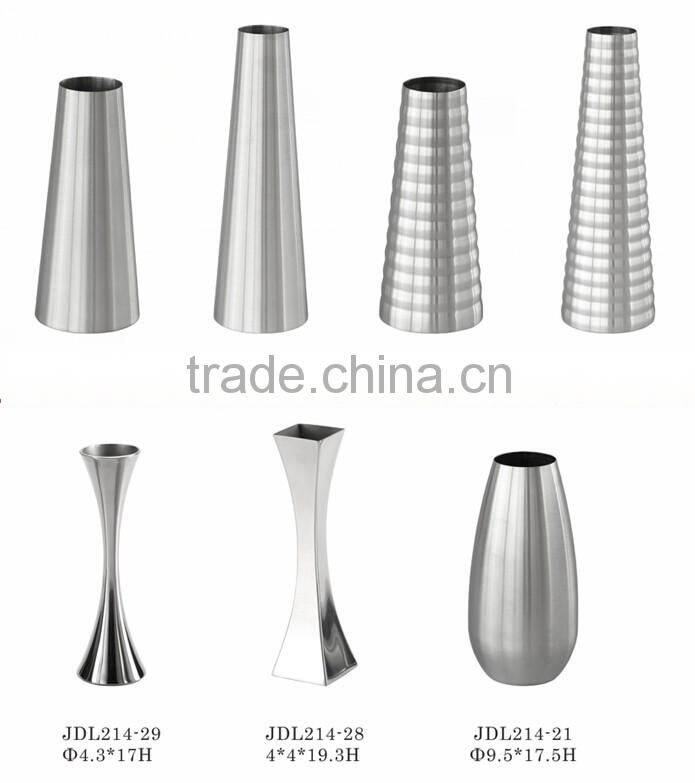 2016 decorative flower vase stainless steel metal vase