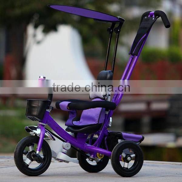 3 wheels hand pushing baby tricycle,fashionable hand-push baby tricycle with canopy