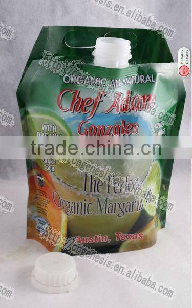 refillable plastic water bag with spouted drink water bag