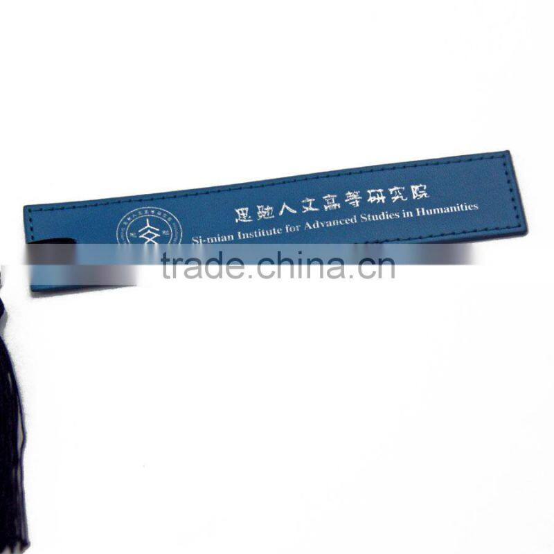 hot blue leather tassel lace bookmark