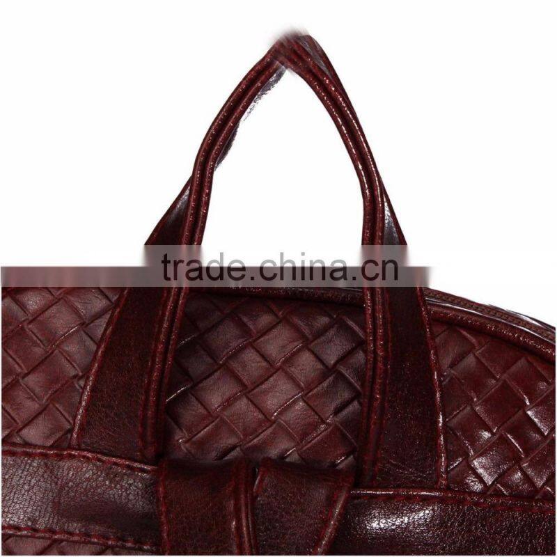 Luxury Women Girls Leather Woven Backpack Campus Shoulder Bag Bookbag Satchel