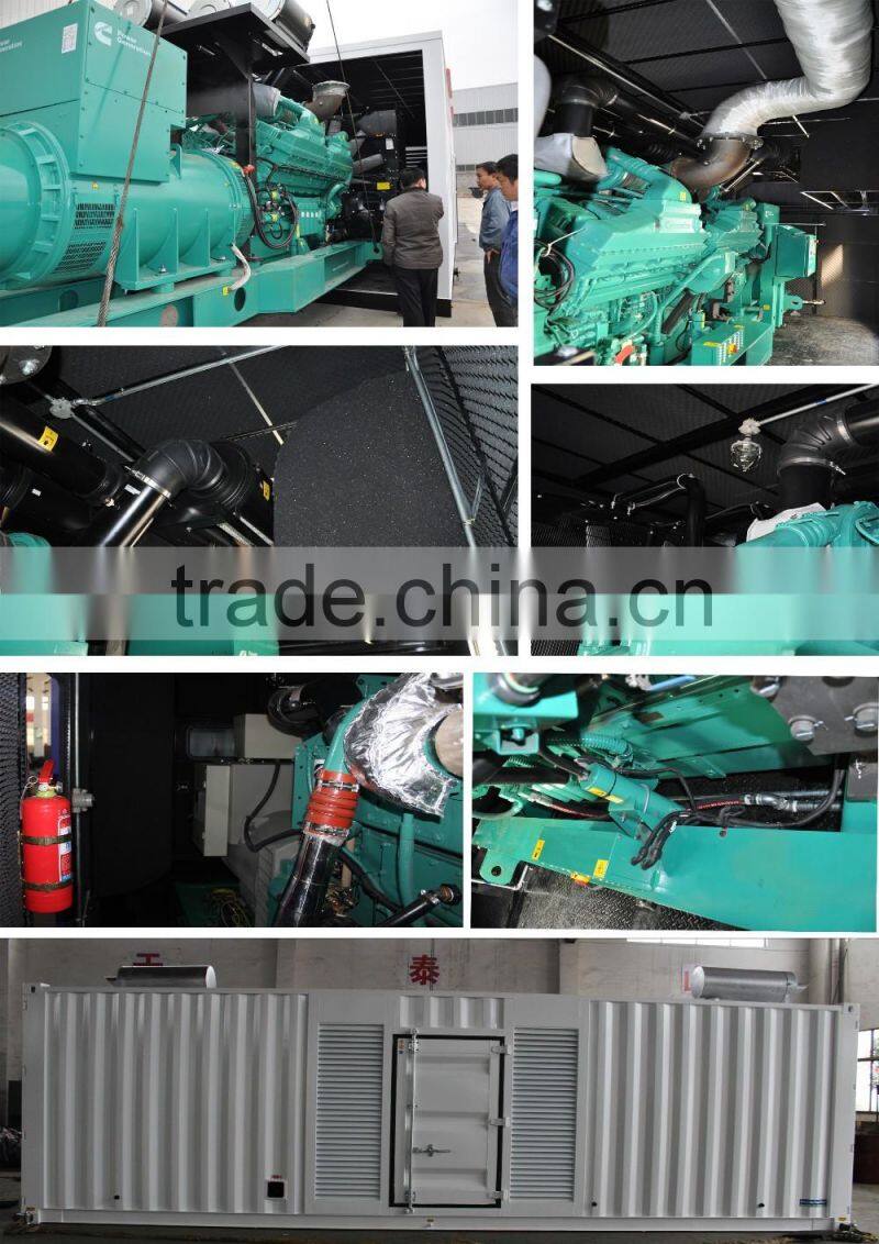 Excellent performance silent 800kva 3 phase emergency genset power plant