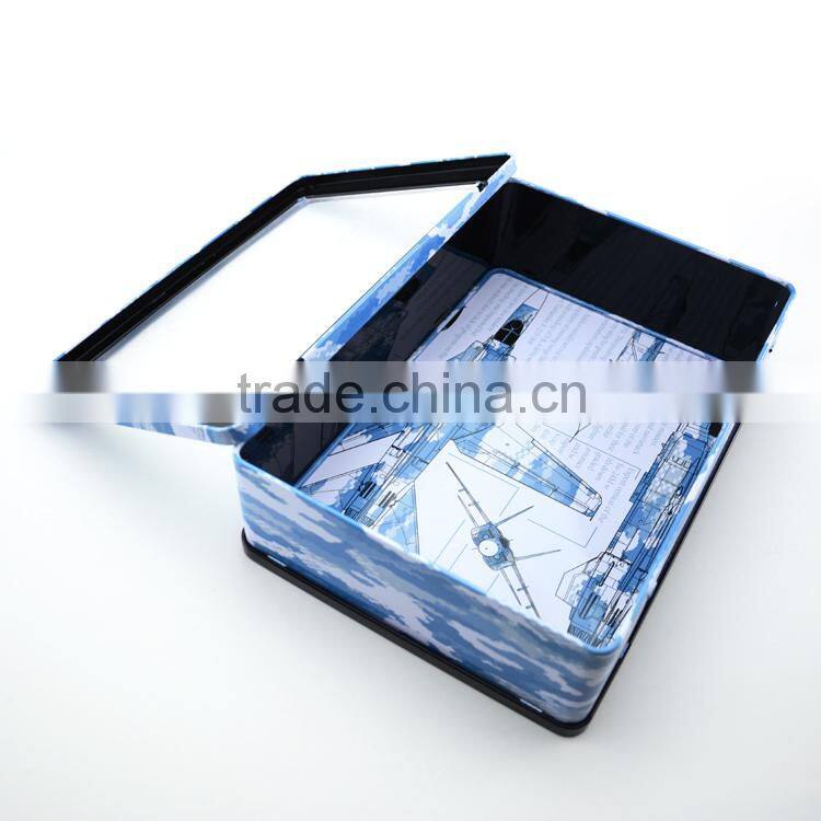 High quality CMYK printing rectangular cd/dvd tin box