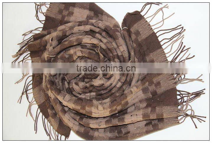 100% cashmere plaid scarf