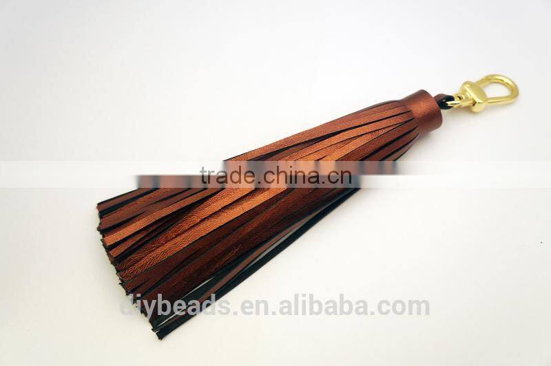 wholesale brown long leather Tassel for handbag and Jewelry Use