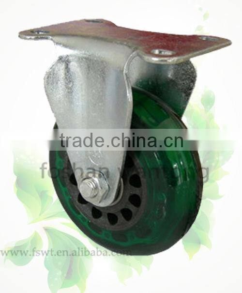 Medium Duty Fixed Rigid Plate Small PVC Hardware Casters Wheel