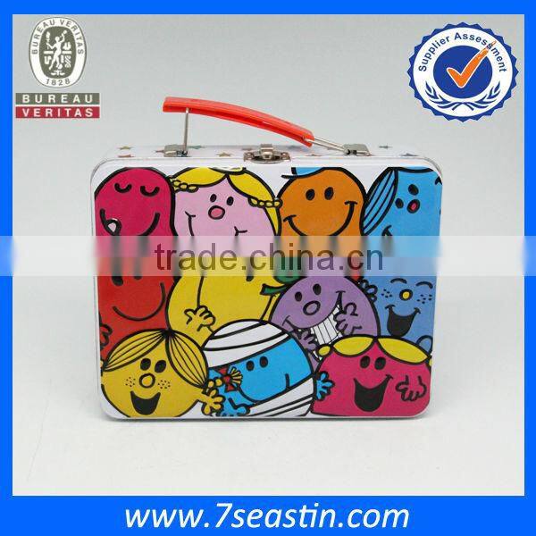 cartoon image printing metal tin boxes for students' stationery