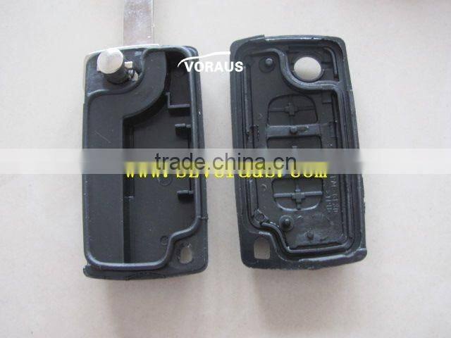New uncut 3 button remote flip key shell for Citroen (VA2/ without battery clamp, light button)
