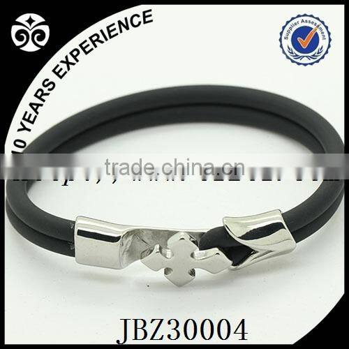 energy silicone bracelet with steel charms