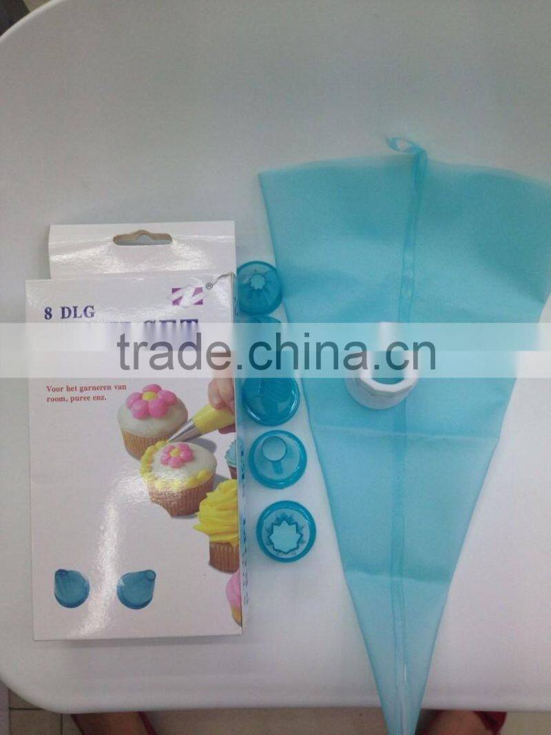 6 pcs plastic nozzles with silicone bag cake decorating Fondant Toolsicing sets