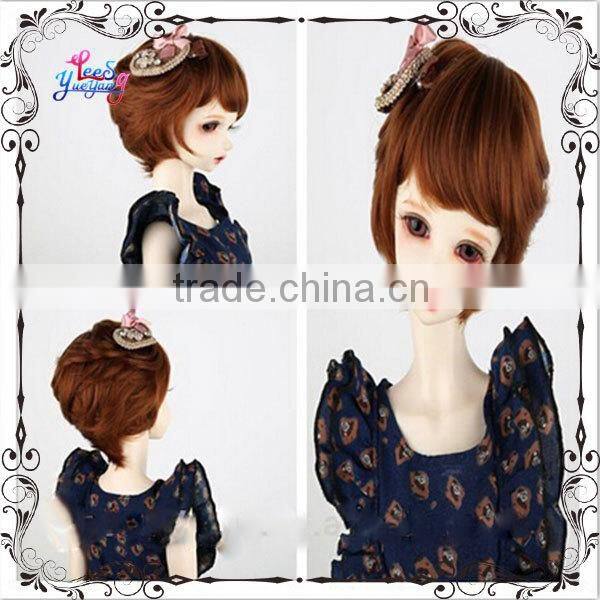 New style synthetic short wavy 1/4 bjd doll wigs