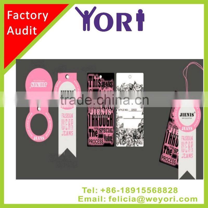 Yori high quality plastic hang label tag