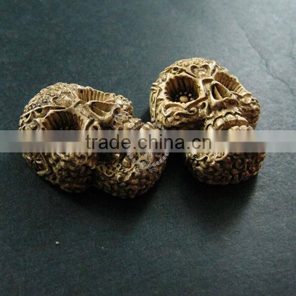 30x40mm skull shape resin cameo ivory color vintage style halloween cabochon DIY pendant charm supplies 4120089