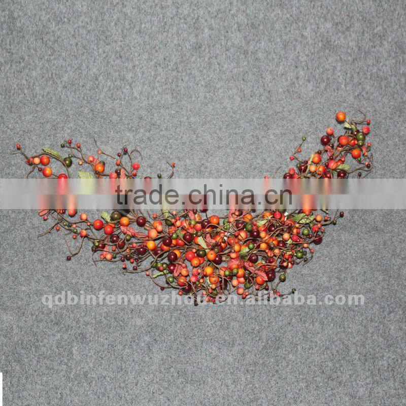 New arrival Artificial Florals and Apple Berries Wreath,artificial fruit collections