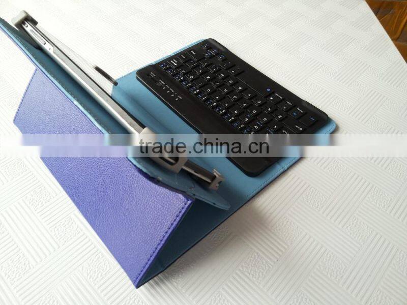 Blue universal wireless buletooth keyboard for Android,IOS,windows tablets,bluetooth leather case keyboard