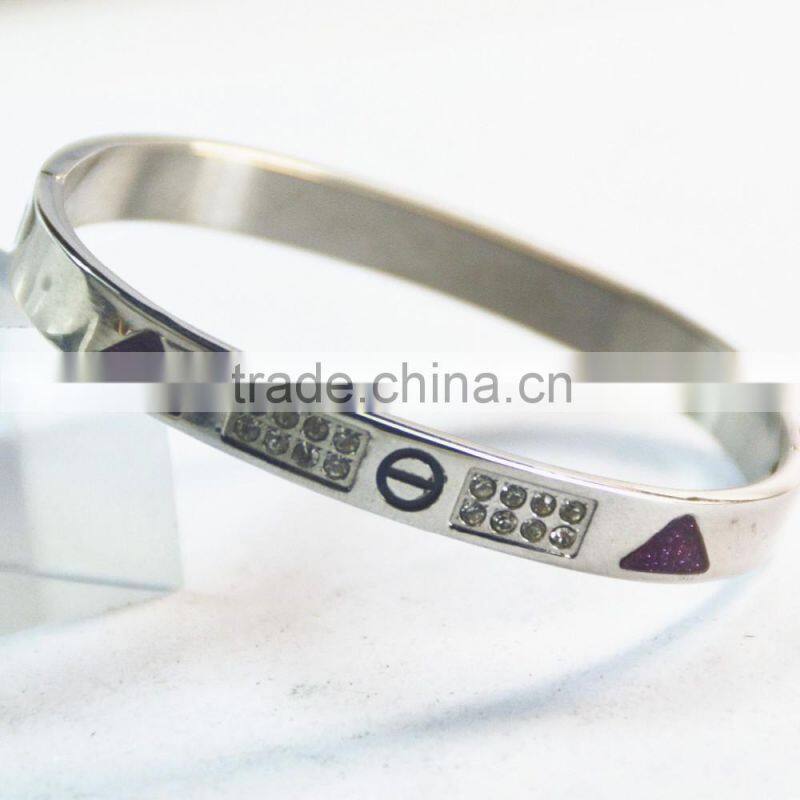 316L stainless steel bangles with diamonds for promotion