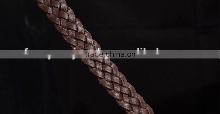 Factory Outlets OEM Brown Braided Flat Leather Cord Wholesale