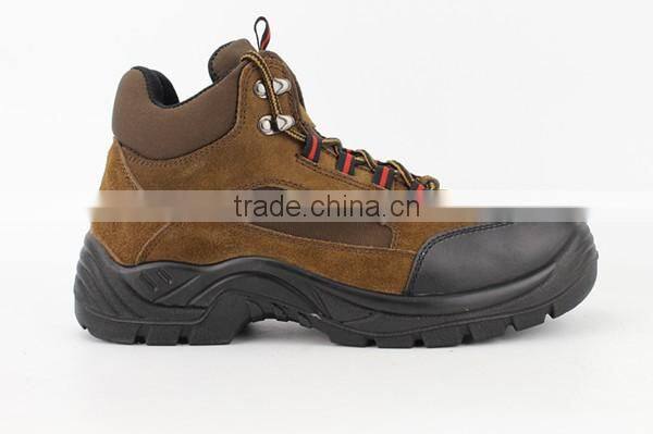 Executive Mens Brown Suede Leather Work Safety Shoes