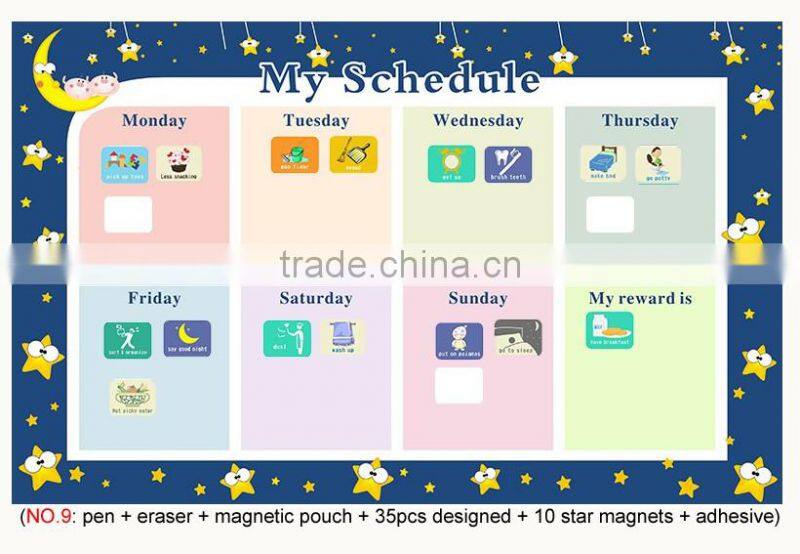 Magnetic Dry Erase Wall Sticker Printed Whiteboard Weekly Calendar 60 x 40 cm