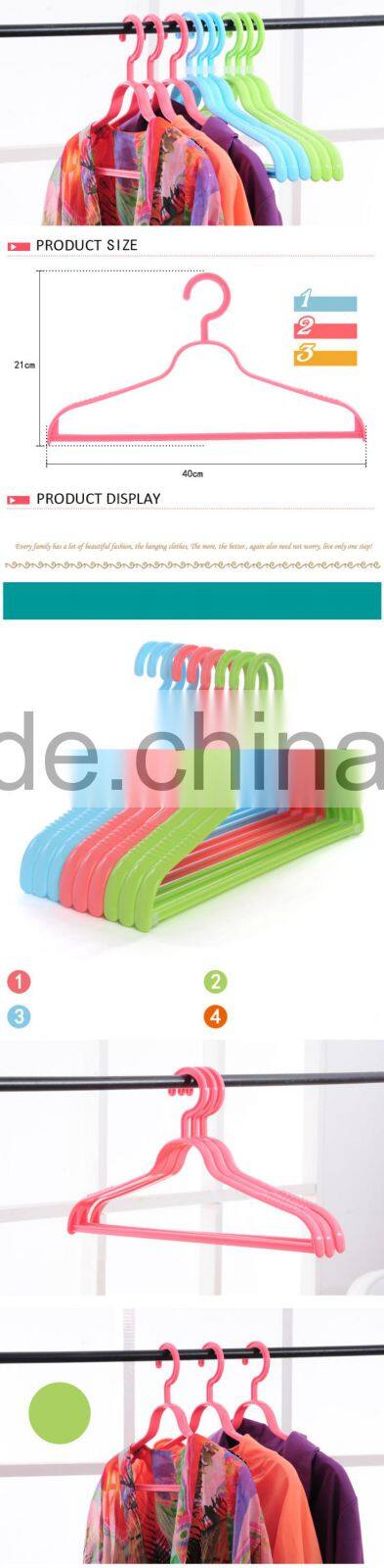 Wholesale products china pure color anti-slip plastic laundry clother hanger, package of 3pcs-green