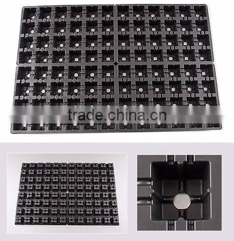 96 cell plastic plant seed germination tray with holes, stock MOQ 1000pcs