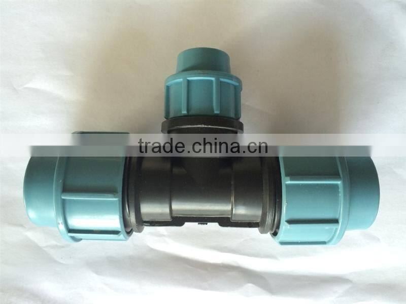 China supplier all size PP Compression for PE Fitting Reducing Tee