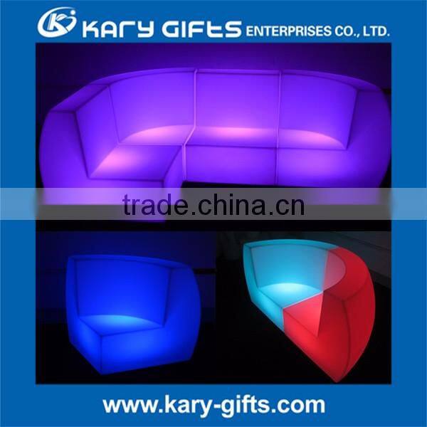 Plastic Material RGB Color Changing LED Light Sofa Set, Commercial Bar Furniture Bar Chair