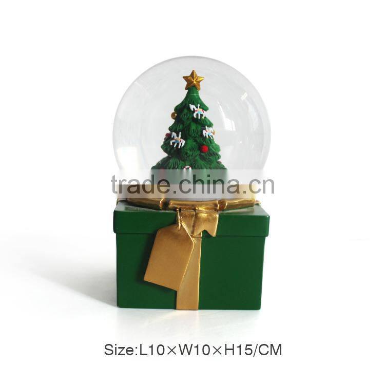 Christmas Tree Gift Box Snow Globe,Diameter 65mm 80mm 100mm 120mm Glass Snow Globe