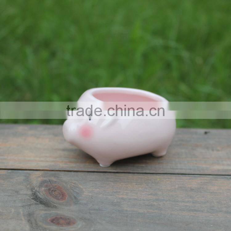 Cute ceramic animal shape planters for succulent plants