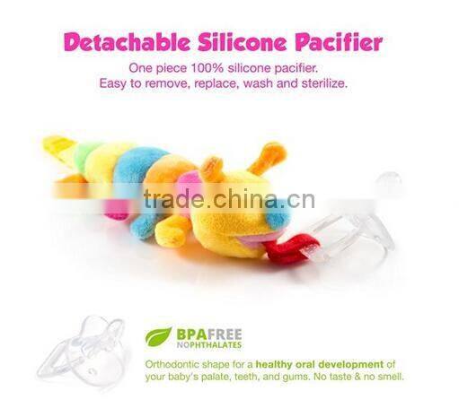 Soft Plush Toy with Detachable Silicone Baby Pacifier