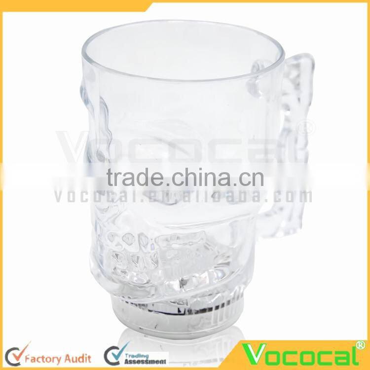 Flash Skulls Beer Stein Light Cup Luminous Wine Drinking Cup Halloween Decoration Bar Accessories
