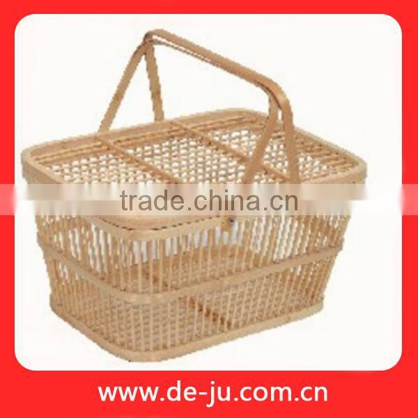Custom Practical Big Box Bamboo Picnic Basket